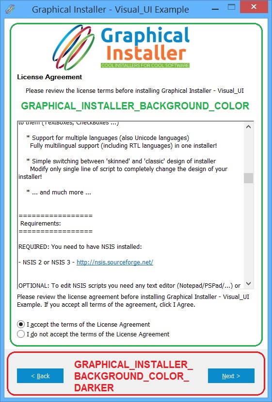 Colors in Graphical Installer (Visual_UI)