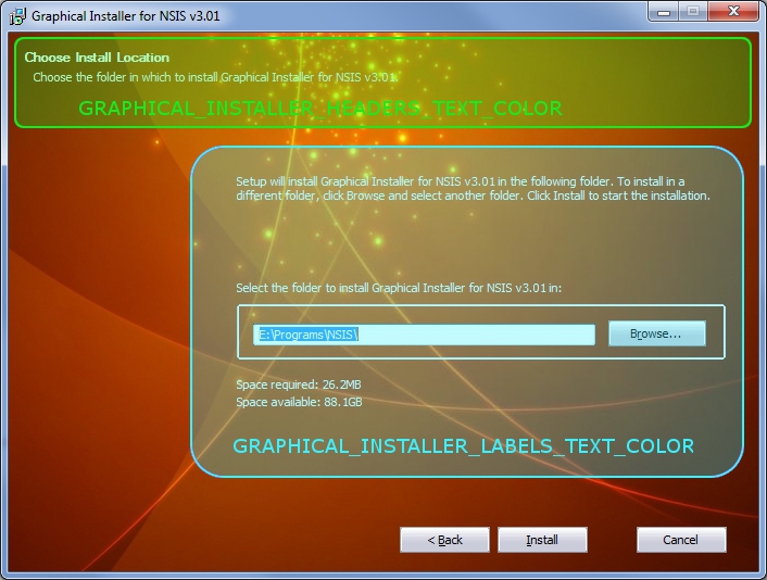 Colors in Graphical Installer